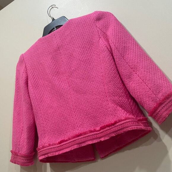ETCETERA PORTIA JACKET TWEED FRINGE TRIM HOT PINK SZ XS SOPHISTICATED AESTHETIC - Picture 12 of 16